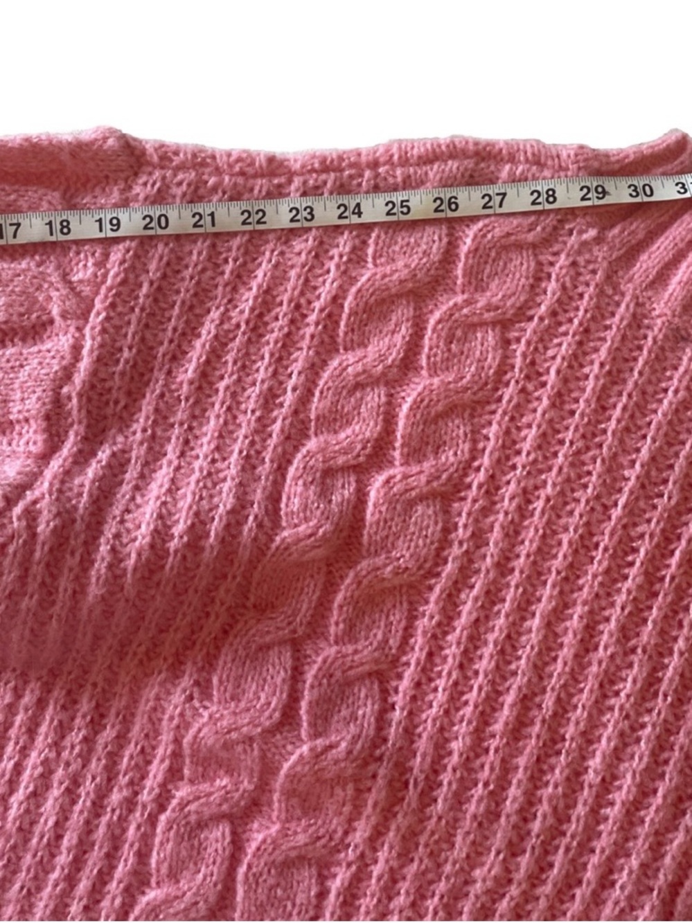 Women's Pink Cable Turtleneck Sweater - Picture 8 of 8